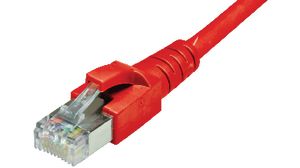 Patch Cable, RJ45 Plug - RJ45 Plug, CAT6a, S/FTP, 15m, Red