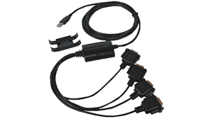 USB serie-omvormer, RS232, 4 DB9, mannelijk