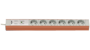 Outlet Strip DI-STRIP® Power Cleaner 5x DE Type F (CEE 7/3) Socket - DE Type F (CEE 7/4) Plug Light Grey 2.5m