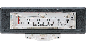 Analogový panelový měřicí přístroj DC: 0 ... 100 uA 75 x 17mm