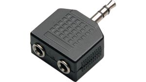 Audio Adapter, Straight, 3.5 mm Plug - 2x 3.5 mm Socket