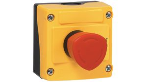 Emergency Stop Mushroom Button, Complete, 2 Break Contacts (NC), IP66
