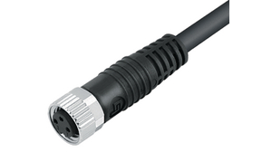 Kabel pro snímače, Zásuvka M8 - Neizolované konce, 4 Vodiče, 5m, IP67, Černá