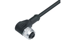 Câble de capteur, Prise M12 - Extrémités nues, 4 Conducteurs, 5m, IP69K, Noir / Gris