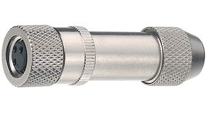 Circular Connector, M8, Socket, Straight, Poles - 4, Solder, Cable Mount