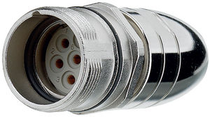 Circular Connector, M23, Socket, Straight, Poles - 6, Solder, Cable Mount