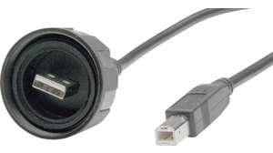 Cable, USB-A Plug - USB-B Plug, 2m, USB 2.0, Black