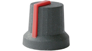 Rotary Knob 16.8mm Black Rubber Red Indication Line Rotary Switch
