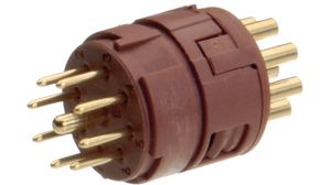 Circular Connector, M23, Plug, Straight, Poles - 17, Solder, Cable Mount