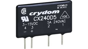 Solid State Relay, CX, 1NO, 5A, 280V, Radial Leads