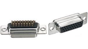 High Density D-Sub Connector, Socket, DA-26, Solder Cup / Soldering Lugs / Straight