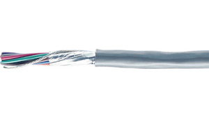 Câble multiconducteur, Blindage cuivre CY, PVC, 2x 0.32mm², 30m, Ardoise