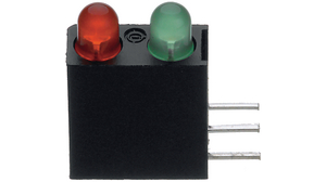 PCB-LED Gr 565nm, R 635nm 3 mm Grön/röd