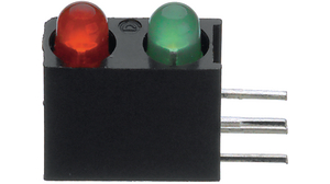 Nyomtatott áramköri LED Z 565nm, P 635nm 3 mm Zöld/piros