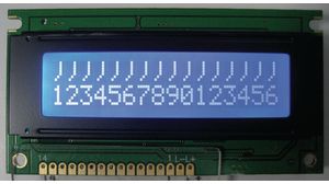 Taustavalaistu LCD-pistematriisinäyttö 5.55 mm 2 x 16