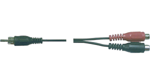 Y-Adapter Cable, Mono, RCA Plug - RCA Socket, 1.5m