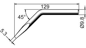 Soldering Tip 152 Bent, Chisel 129mm 5.3mm