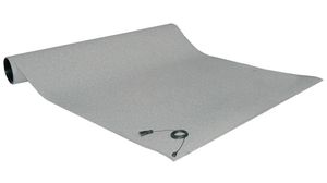 ESD Floor Mat, DE/FR Type F/E (CEE 7/7) Plug, Rubber, 1.9 x 1.25m, Grey