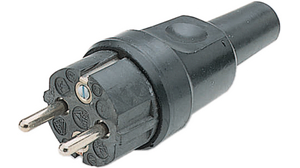 Strømplugg 16A DE type F- kontakt (CEE 7/4) Svart
