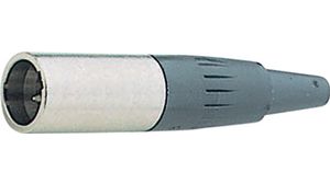 Mini XLR, Zástrčka kabelu, Zástrčka, Rovný, Montáž na kabel, 3 Póly
