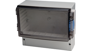 Plastic Enclosure, ABS, Smoked transparent hinged cover, 390x167x316mm IP65