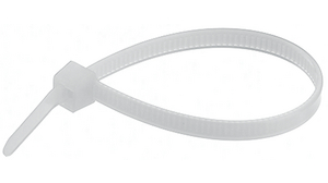 Cable Tie 100 x 2.5mm, Polyamide 6.6, 80N, Natural, Pack of 100 pieces