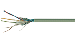 Telecommunication Cable PVC 4x2x0.8mm² Bare Copper Grey 100m