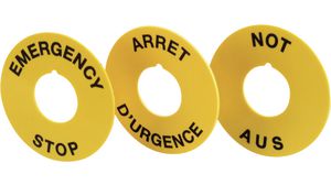 Emergency Signs 90mm Emergency Stop Round Yellow Emergency Stop