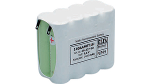 Rechargeable Battery Pack, Ni-MH, 9.6V, 1.5Ah