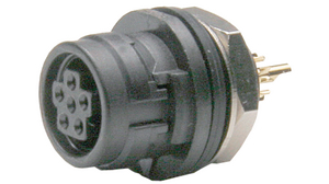 Mini Connector Socket 6 Contacts, 2A, 140VDC, IP67 / IP68