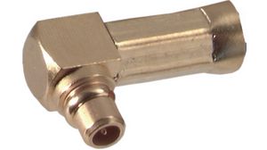 RF Connector, MMCX, Brass, Plug, Right Angle, 50Ohm, Solder Terminal, Crimp Terminal