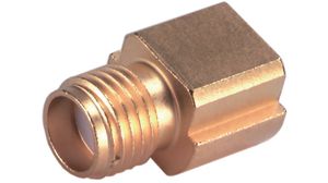 RF Connector, SMA, Brass, Socket, Straight, 50Ohm, Radial Leads