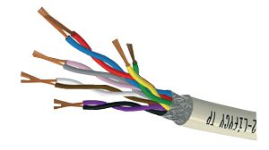 Meeraderige kabel PVC 4x2x0.08mm² Blank koper Grijs 100m