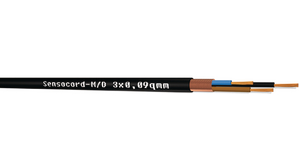 Multicore Cable, YY Unshielded, Polyurethane (PUR), 3x 0.08mm², 100m, Black