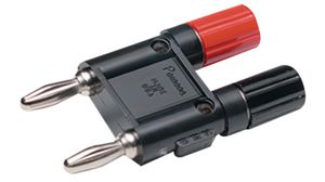 Plug/binding post, Red / Black, Nickel-Plated, 2.5kV, 15A