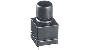 Pushbutton Switch, 1NO, ON-OFF, Black, Soldering Pins, Straight, Soldering Pins, Straight