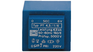 Trasformatore per circuiti stampati, 230 VAC, 2x 18 VAC, 13VA