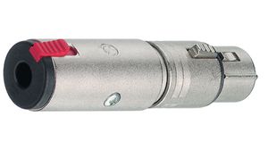 XLR plug/Jack socket, ø 6.3 mm, stereo, Suora, XLR-pistokanta - 1/4"-stereojakki