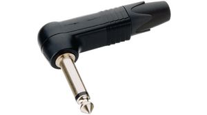 Audio Connector, Plug, Right Angle, Mono, 6.35 mm, Poles - 2