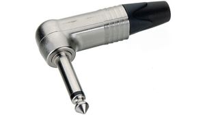 Audio Connector, Plug, Right Angle, Mono, 6.35 mm, Poles - 2