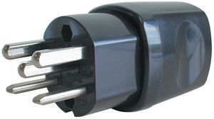 Mains Plug 16A 250V CH Type J (T25) Plug Black