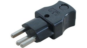 Mains Plug 16A 250V CH Type J (T23) Plug Black