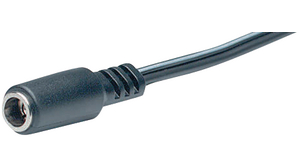Kabelhylsdon med Kabel, Uttag, Rak, 2.1x5.5x9.5mm