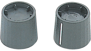 Bouton rotatif avec trait 19.5mm Noir Aluminium Trait de repère blanc Rotary Switch