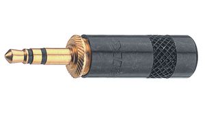 Jack plug, Straight, 3.5 mm, 3 Poles