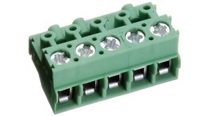 PCB Terminal Block, Right Angle, 5mm Pitch, 4 Poles