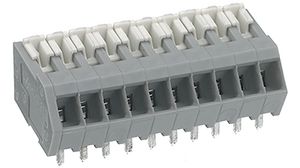 Wire-To-Board Terminal Block, THT, 2.5mm Pitch, 40 °, Cage Clamp, 10 Poles