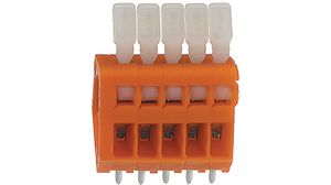 Wire-To-Board Terminal Block, THT, 2.54mm Pitch, 30 °, Cage Clamp, 10 Poles