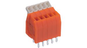 Wire-To-Board Terminal Block, THT, 2.54mm Pitch, Right Angle, Cage Clamp, 10 Poles