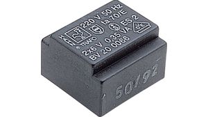 Transformateur pour cartes de circuits imprimés, 230 VAC, 2x 6 VAC, 29mA, 350mVA